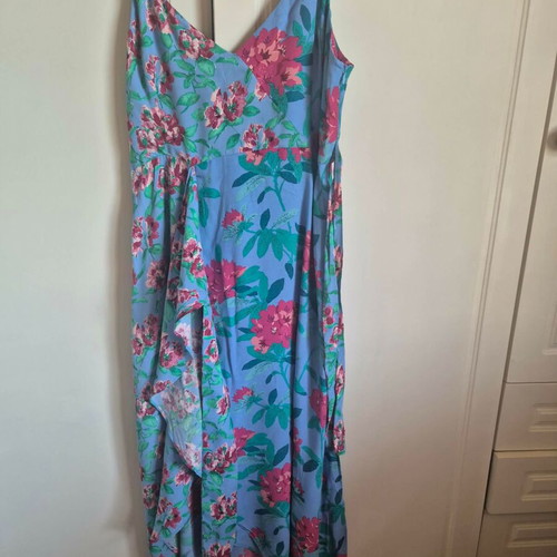 Zara floral dress L new with tag, blue multicolor