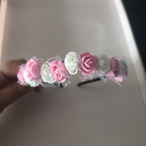 Headbands for flower girls new pink and white set of 5