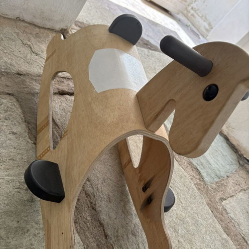 Classic Black and White Wooden Rocking Horse Plantoys used, eco-friendly educational toy