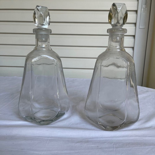 Antique glass bottles used, set of 4 pieces