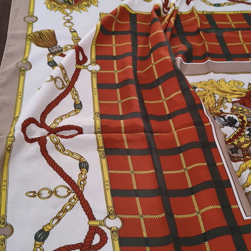Large square scarf with equestrian pattern like new