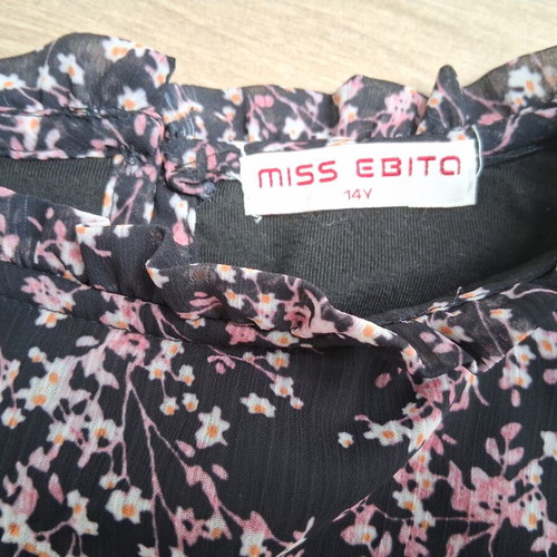 Miss Evita blouse like new, black multicolor, size 164 cm