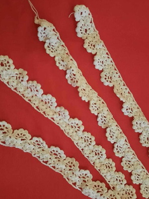 Handmade knitted lace like new, 2 pcs, 80cm × 1cm