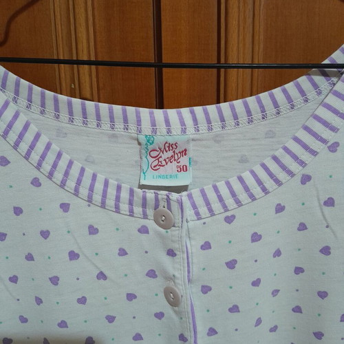 Makó nightgown used, Greek sewing, size 5XL, white and blue