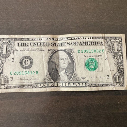 United States One Dollar Banknote Series 1988 used