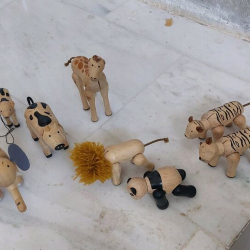 Plan Toys wooden animals in good condition, pack