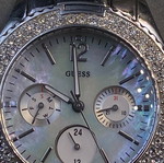 Ρολόι Guess Ritzy Multifunction με κρύσταλλα, σαν καινούργιο, ασημί
