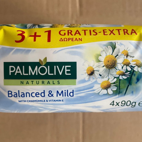 Palmolive Naturals Balanced & Mild Chamomile & Vitamin E Soap Bar 4x90g new