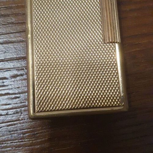 S.T. Dupont Ligne 1 Large gold plated lighter with Diamond Head design