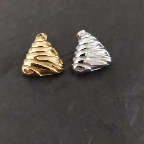 Triangle earrings new, stainless steel gold and silver