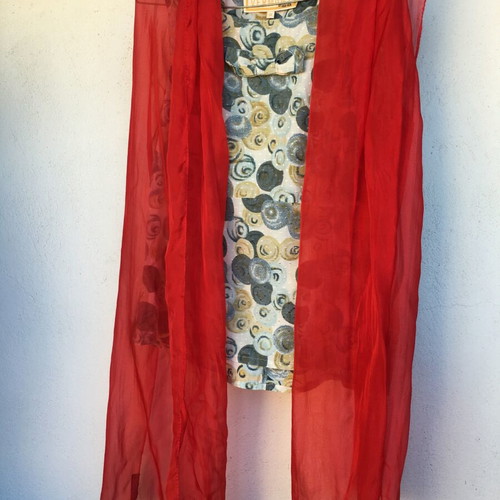 Giorgio Passigatti 100% Silk Big Red Scarf Like New