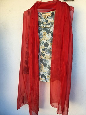 Giorgio Passigatti 100% Silk Big Red Scarf Like New