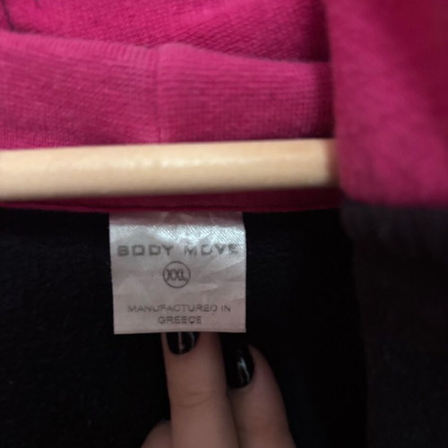 Body move jacket used XXL with large hood and broken zipper