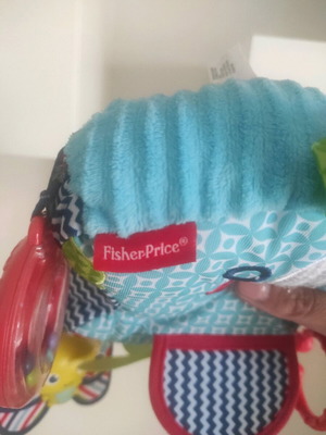Fisher Price soft elephant like new with varied textures and rattle