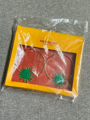Simon Miller x Mango hoop earrings new, green and gold