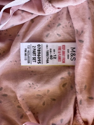M&S women's pajamas new pink and blue floral set