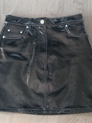 Helmut Lang mini skirt in genuine black leather size S like new