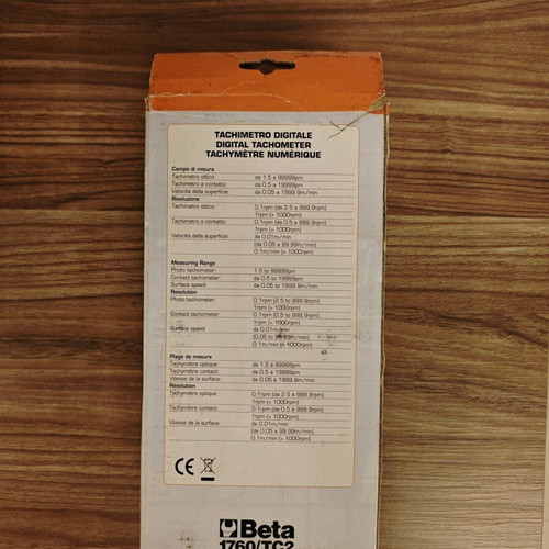 Beta 1760/TC2 digital tachometer new with box and accessories