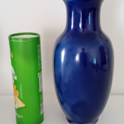 Vintage large ceramic vase cobalt blue, like new