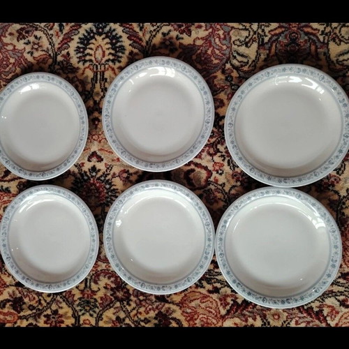 Candia vintage plates white with light blue flowers, like new, set of 6