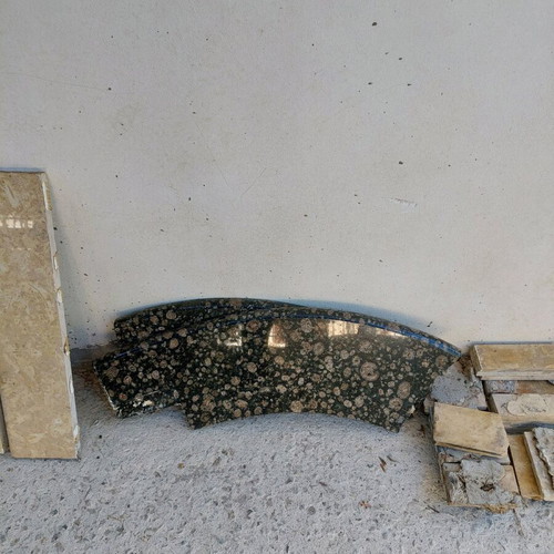 Fireplace granite and marble cladding used