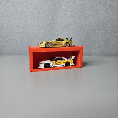 3D printed container display base for 1:64 models