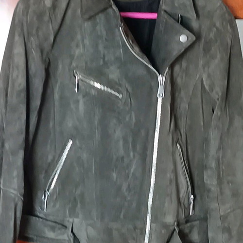 Green Cypress Suede Women's Jacket Large H&M New