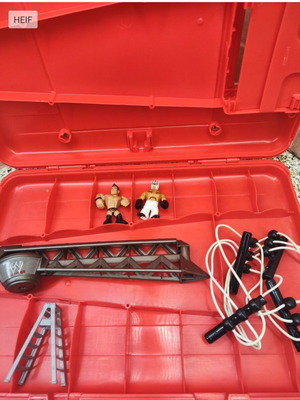 WWE Money in the Bank case with figures and accessories