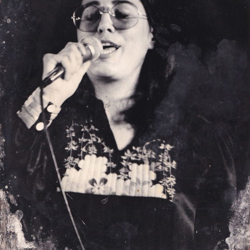 Maria Farantouri portrait photograph used, Greek singer, 24x17.5 cm