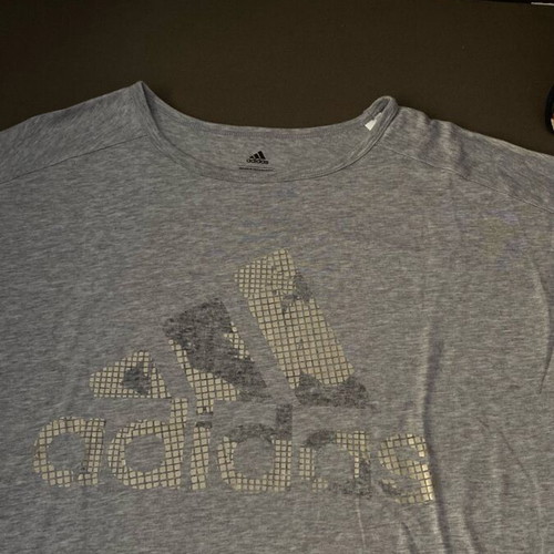 Adidas gray shirt new, size S with gold letters