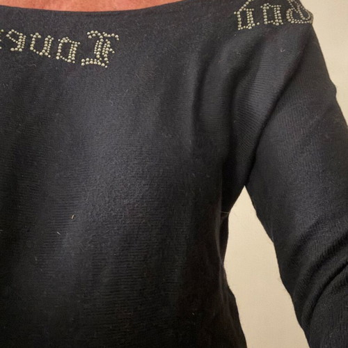 Sexy top Faith Connexion like new, black with silver rhinestones