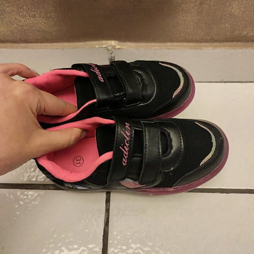 Girls' athletic shoes size 31 like new, black-pink