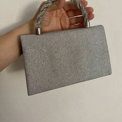 Silver Glitter Evening Clutch Bag Shein new