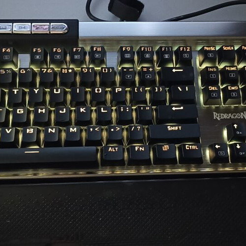 Redragon Keyboard fullsize with blue switches used, armrest, wired