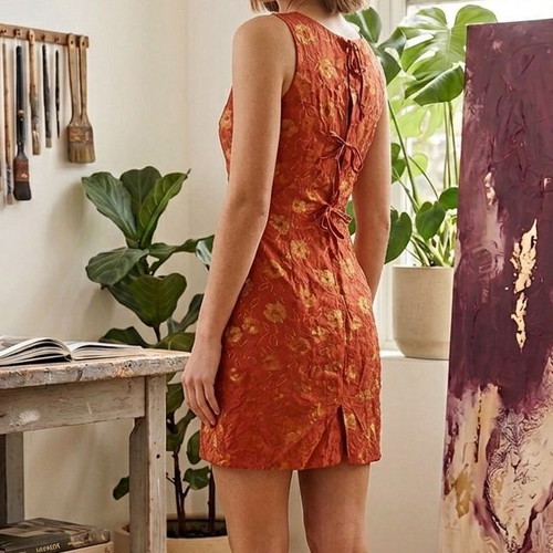 Dress red and gold size S like new