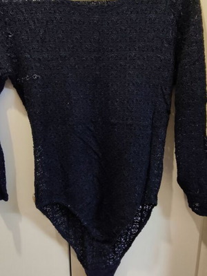 Blue long-sleeve bodysuit used, lace XL
