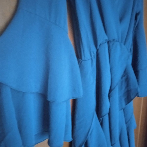 Petrol dress with ruffles for special occasions