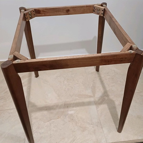Ravenna wooden table with glass top used model Lucille