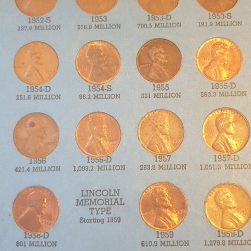 Lincoln Wheat Cents collection used 1951-1962D, 29 coins