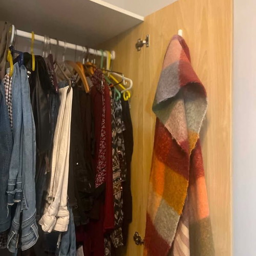 Wooden wardrobe with mirror like new