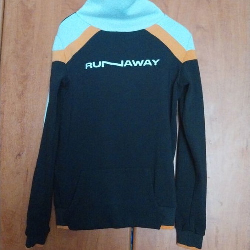 Kids' sweatshirt and tracksuit set like new, black and orange