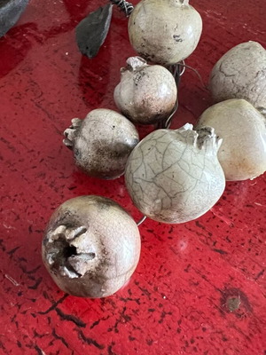 Ceramic pomegranate sculpture like new by Maria Marinoglou