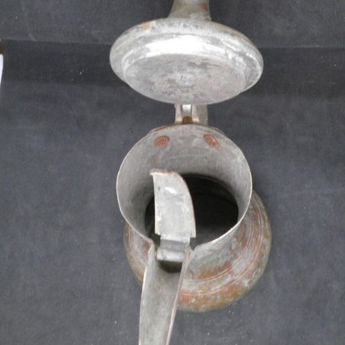 Antique copper coffee kanati used with engraved oriental designs