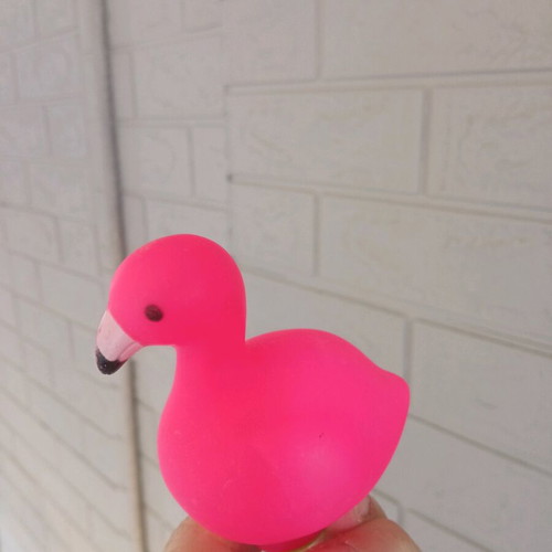 Decorative plastic pink flamingo used