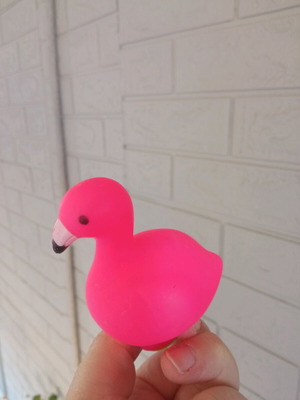 Decorative plastic pink flamingo used