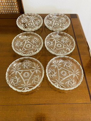 Vintage crystal cake plates like new, set of 6 pieces