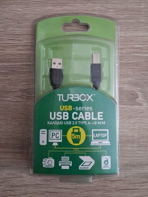 Turbo-X USB 2.0 cable Type A to B 5m new