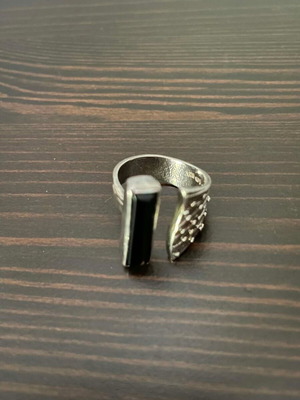 Silver adjustable ring like new with hallmark