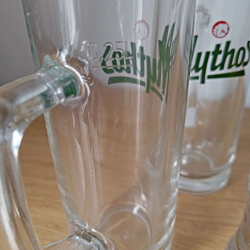 Mythos beer glasses set of 3, like new, 0.25l