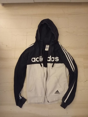 Adidas jacket used, size M, original vintage black and white